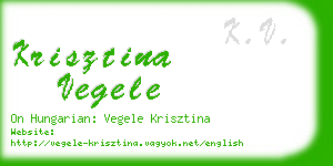 krisztina vegele business card